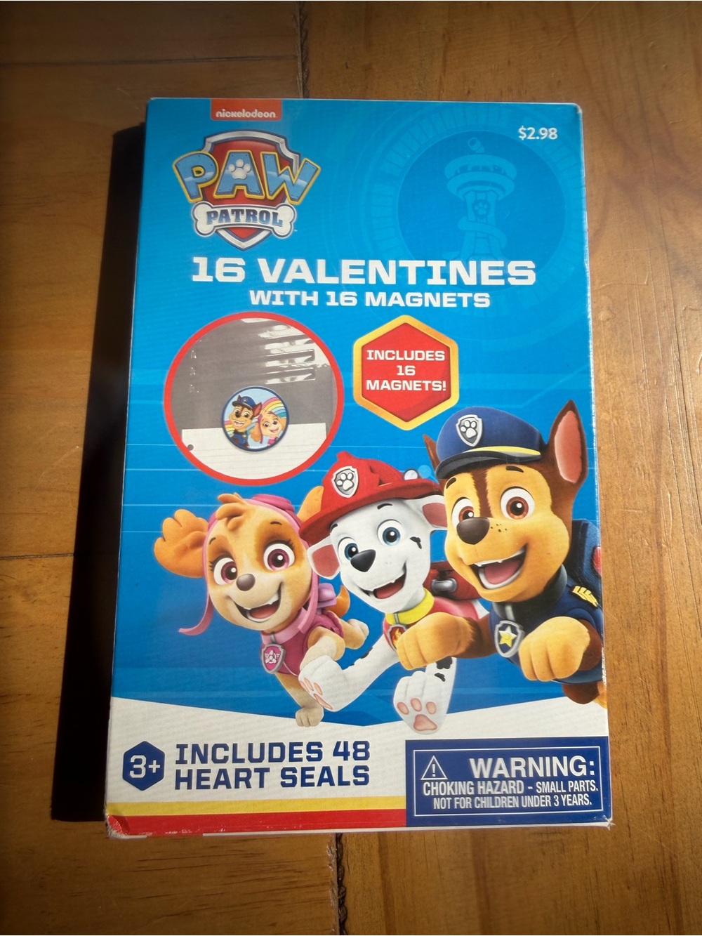 Paw Patrol paper Valentines Pack with magnets NEW IN BOX